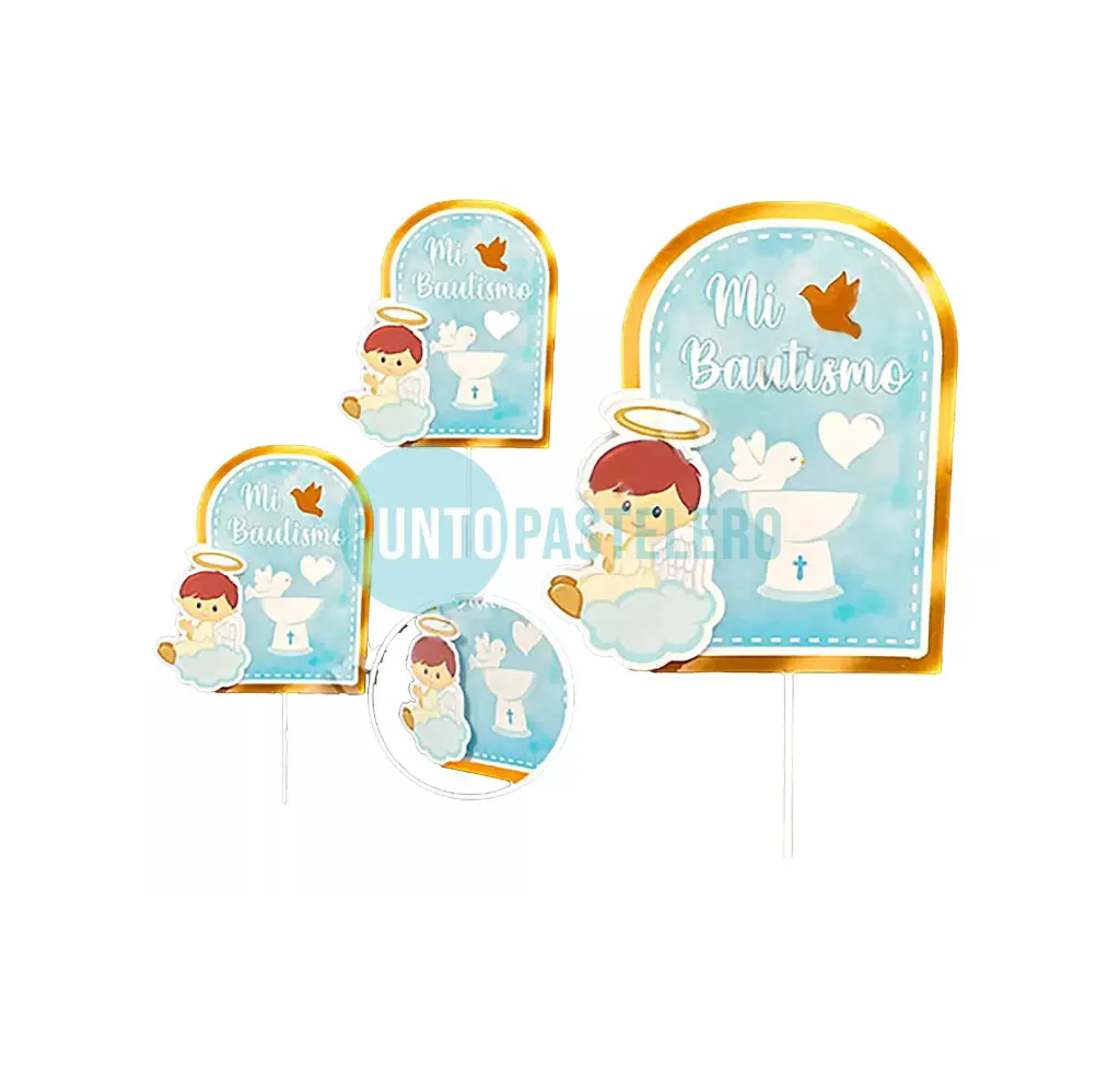 ADORNO PINCHE 3D MI BAUTISMO CELESTE