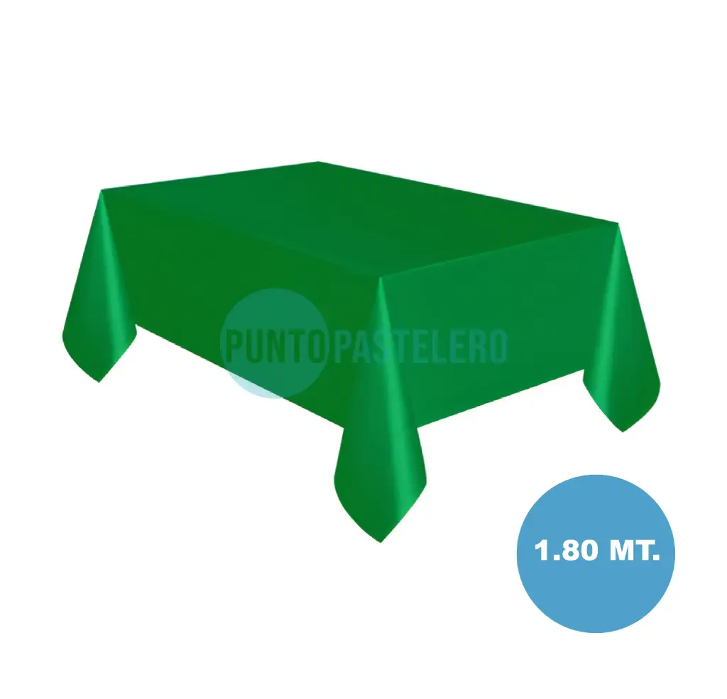 [000000018241X1] MANTEL PLASTICO RECTANGULAR VERDE OSCURO (1.20 X 1.80 MT)