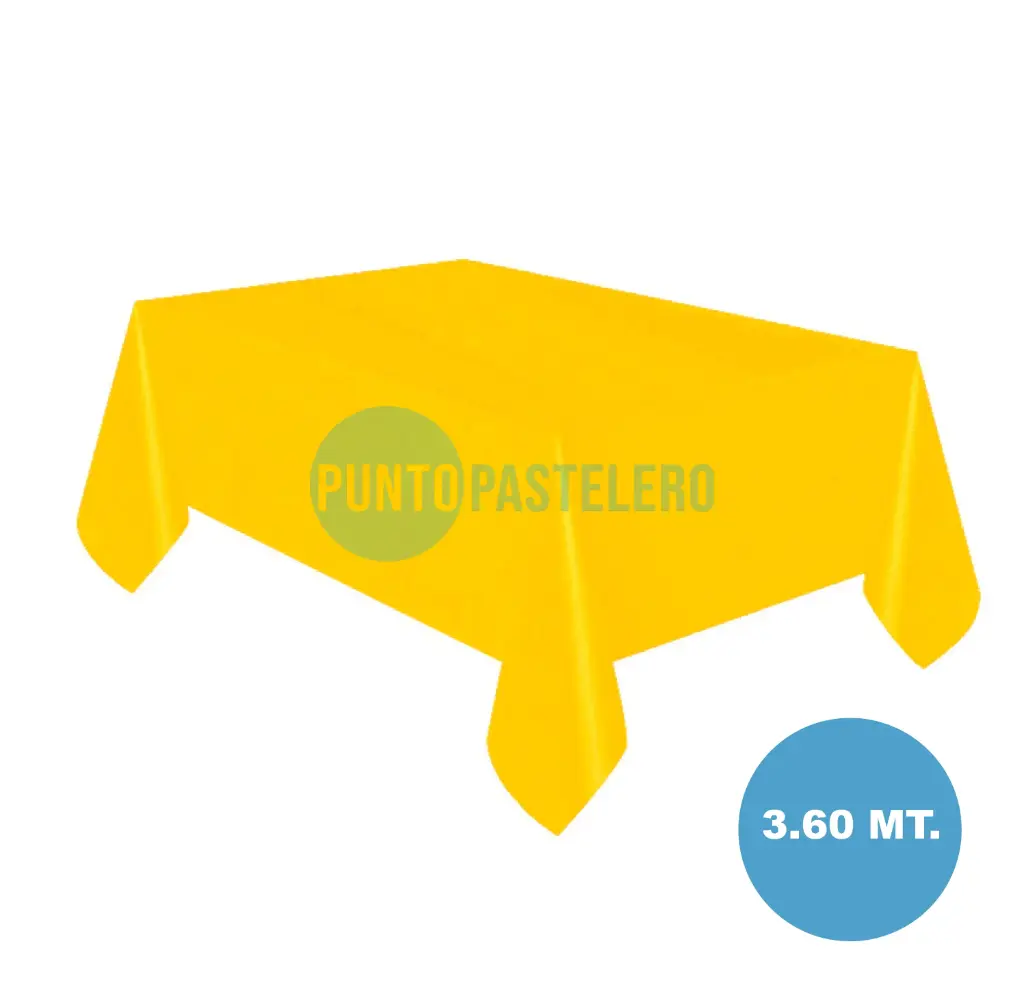 MANTEL PLASTICO RECTANGULAR EXTRA LARGO AMARILLO (1.20 X 3.60 MT)