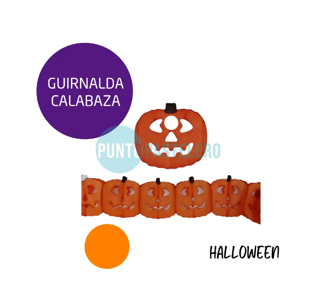 GUIRNALDA HALLOWEEN TIRA CALABAZA GRANDE NARANJA (3 U.)