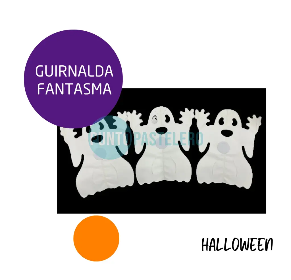 GUIRNALDA HALLOWEEN TIRA FANTASMA GRANDE BLANCO (3 U.)