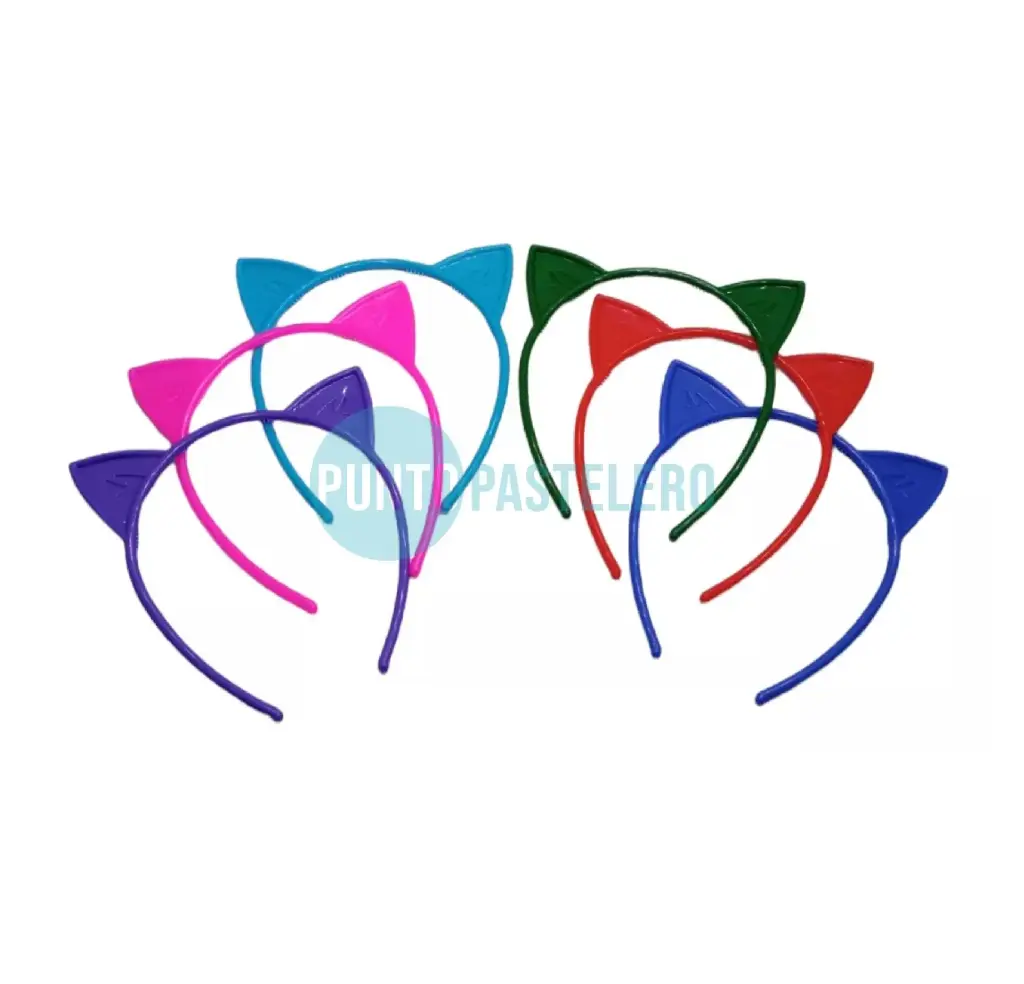 VINCHA PLASTICA GATO (COLORES SURTIDOS)