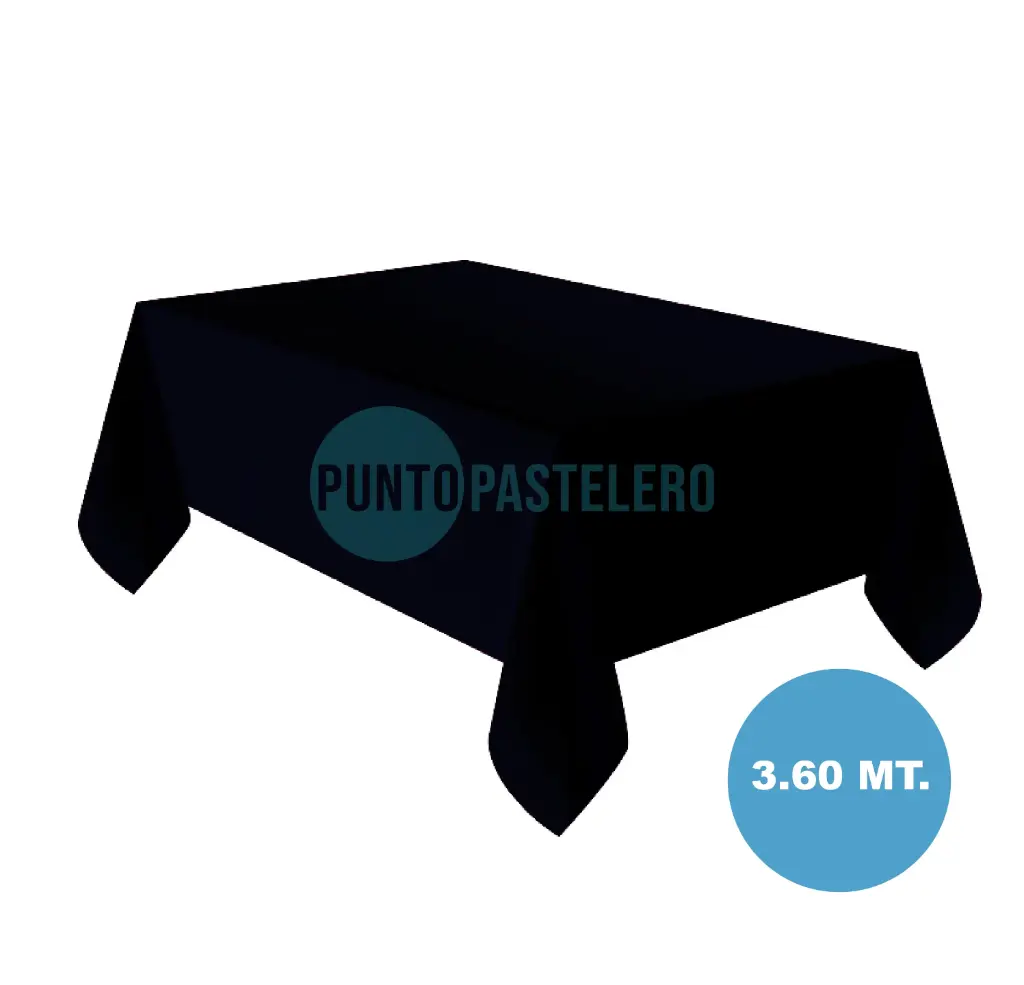 MANTEL PLASTICO RECTANGULAR EXTRA LARGO NEGRO (1.20 X 3.60 MT)