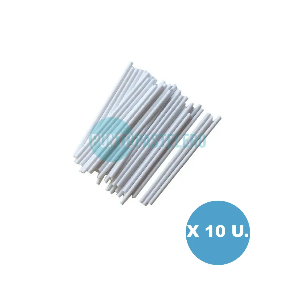 PALITOS PARA CAKEPOP 15 CM BLANCO (X 10 U.)