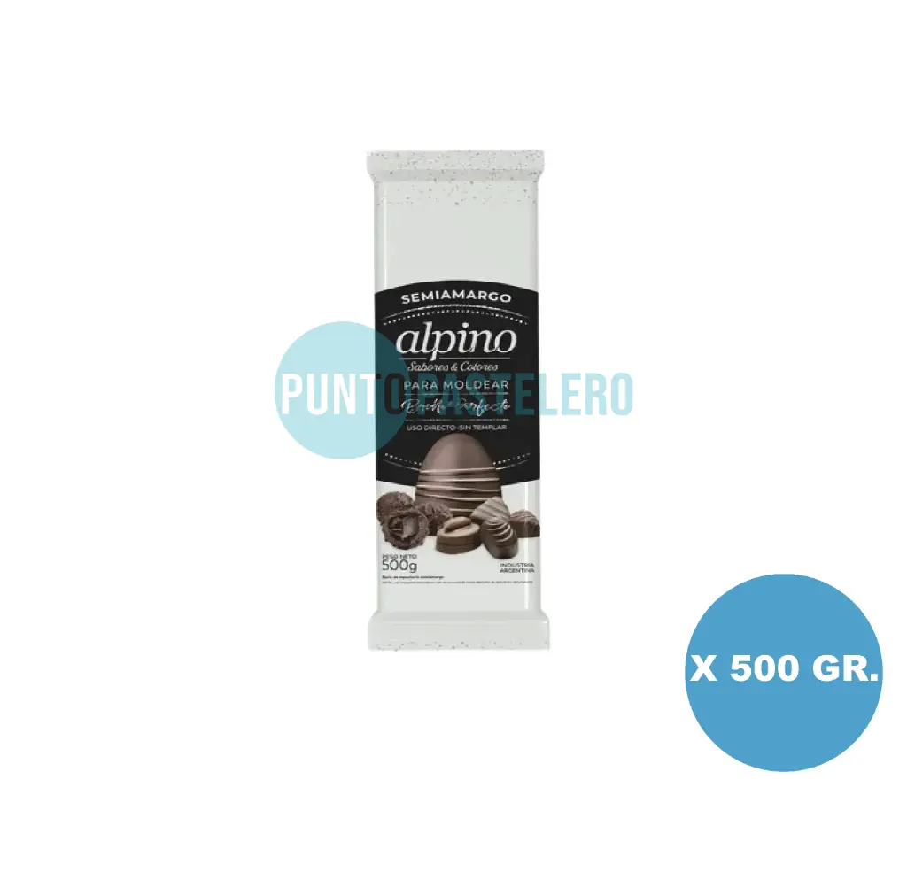 BAÑO DE REPOSTERIA TABLETA SEMI AMARGO ALPINO (X 500 GR.)