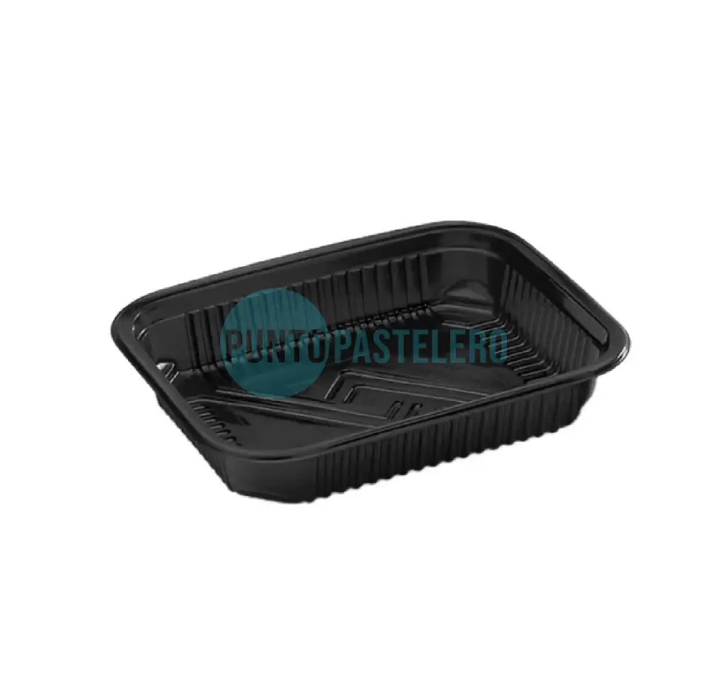 [105N] BANDEJA PET 105 RECTANGULAR NEGRA (NO APTO MICRO)