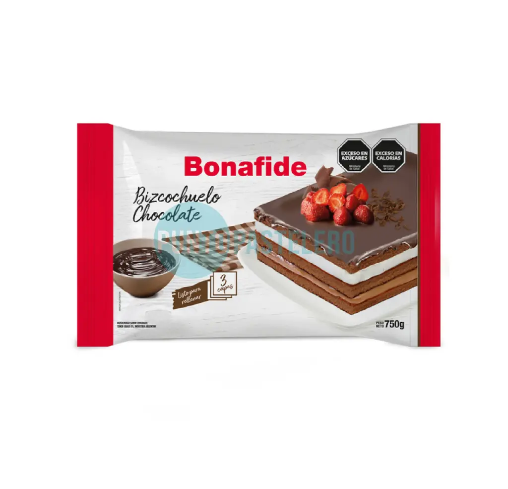 BIZCOCHUELO RECTANGULAR CHOCOLATE BONAFIDE (X 750 GR.)