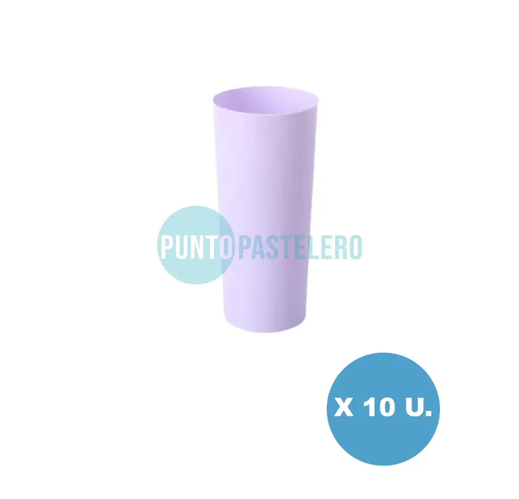 VASO TRAGO LARGO KOVALPLAST LILA PASTEL (X 10 U.)