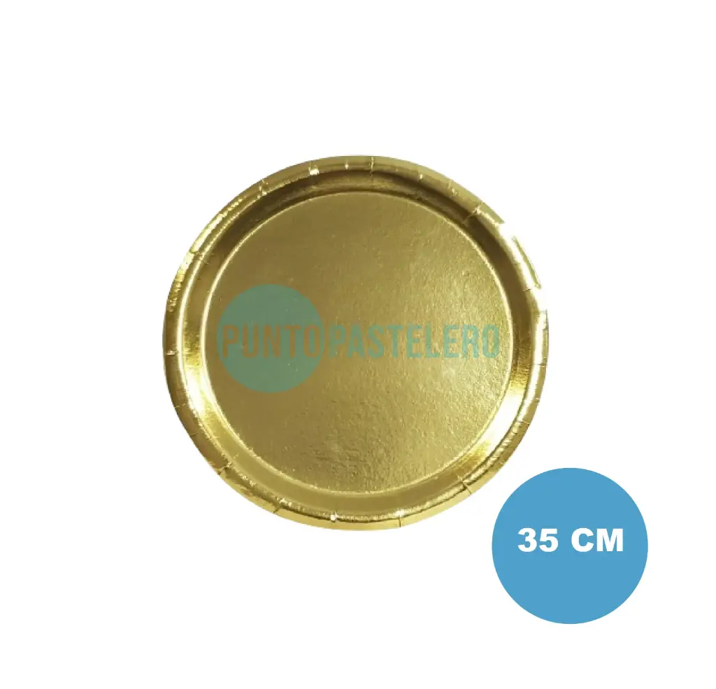 PLATO DORADO REDONDO ECO (32 CM)
