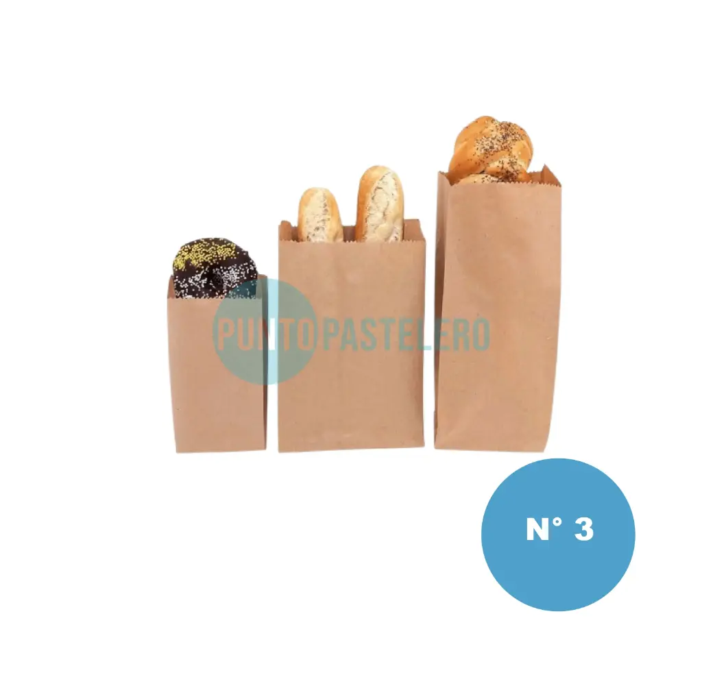 [3LX1] BOLSA PAPEL KRAFT PANADERIA N°3L