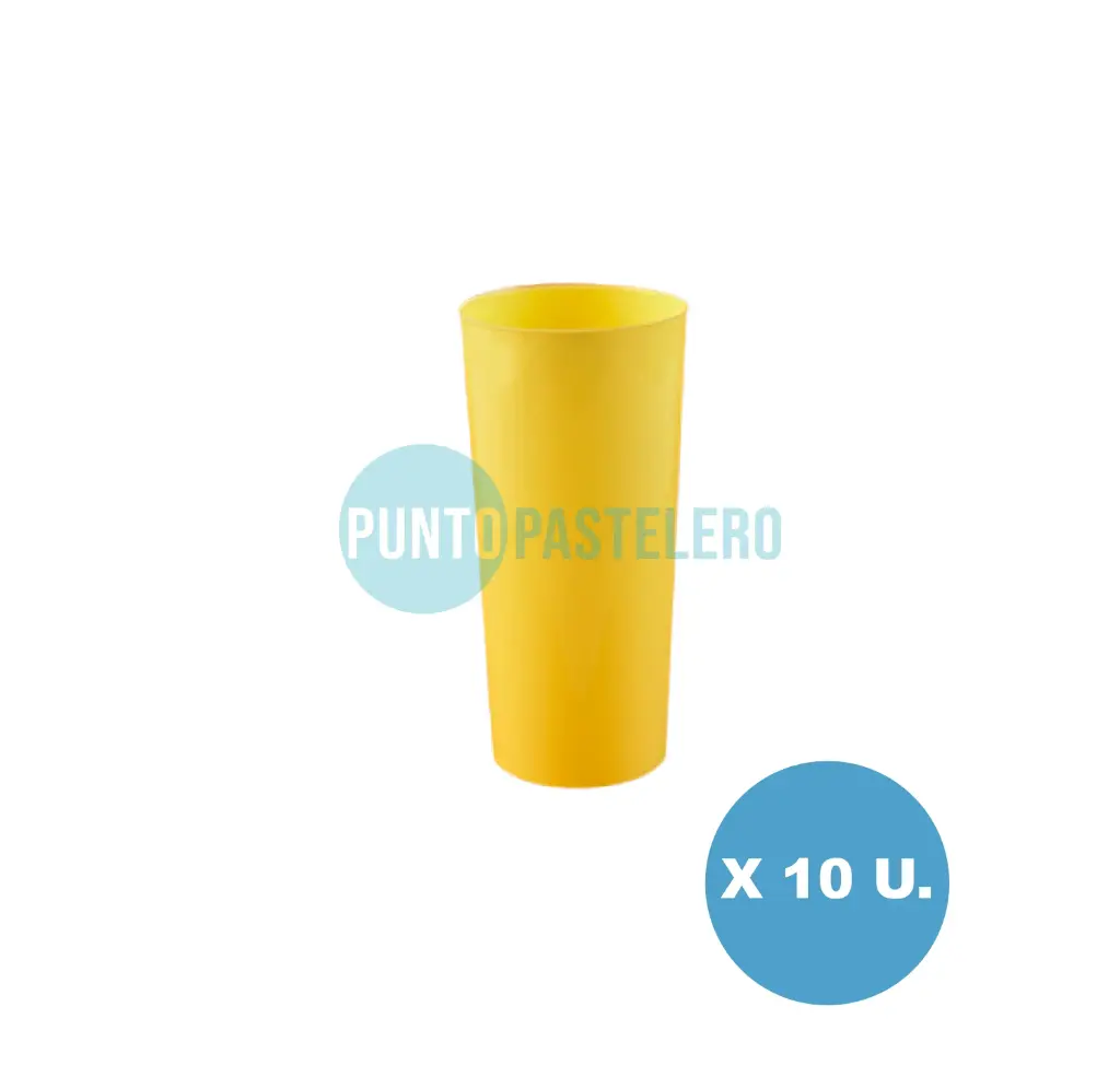 VASO TRAGO LARGO KOVALPLAST AMARILLO (X 10 U.)