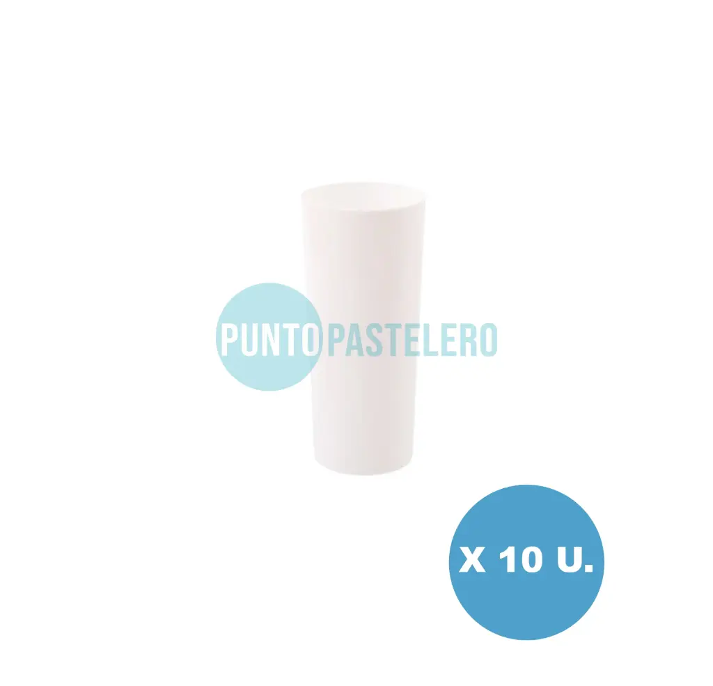 VASO TRAGO LARGO KOVALPLAST BLANCO (X 10 U.)
