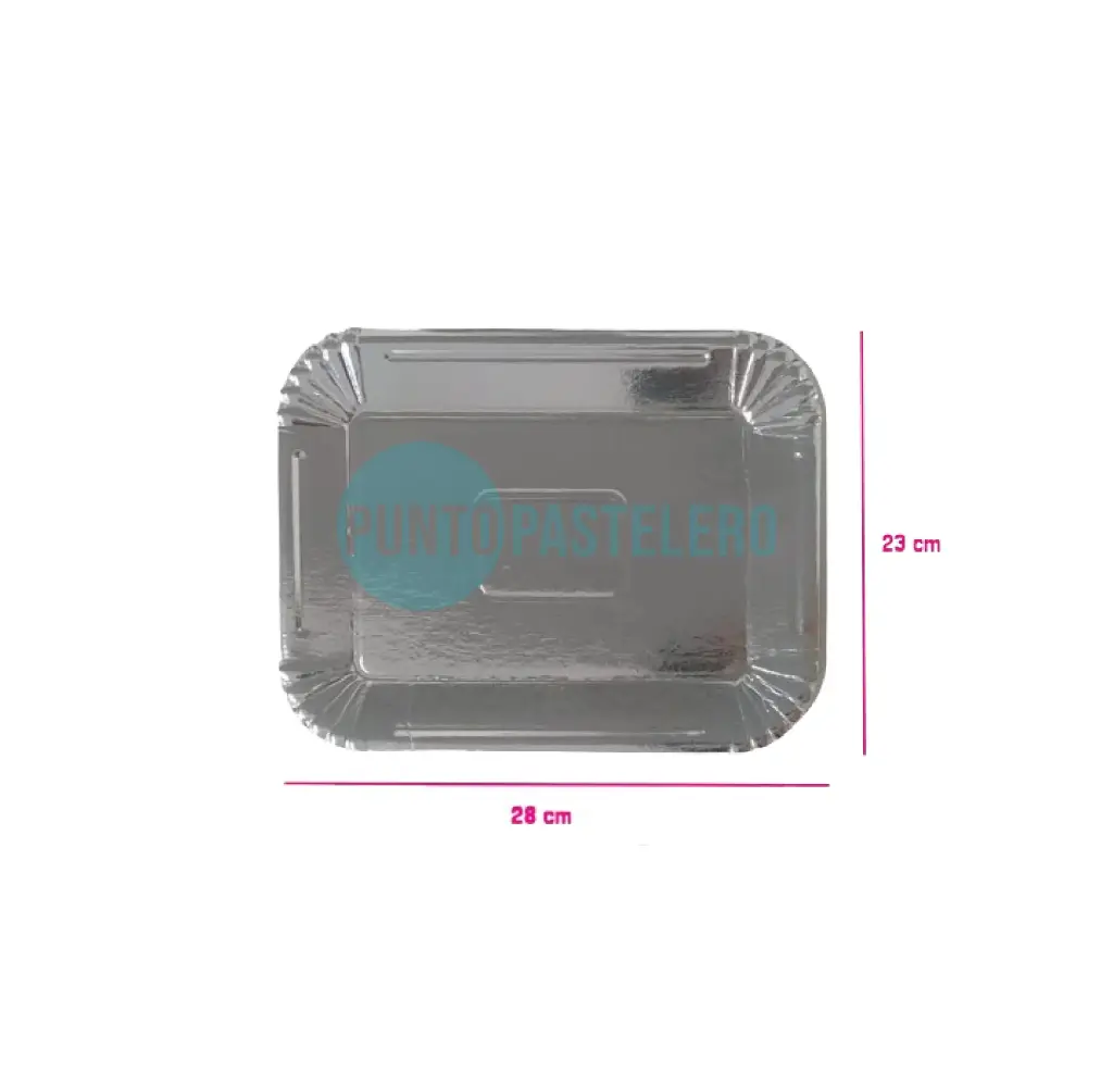 BANDEJA PLATEADA RECTANGULAR Nº4 (23X28 CM)