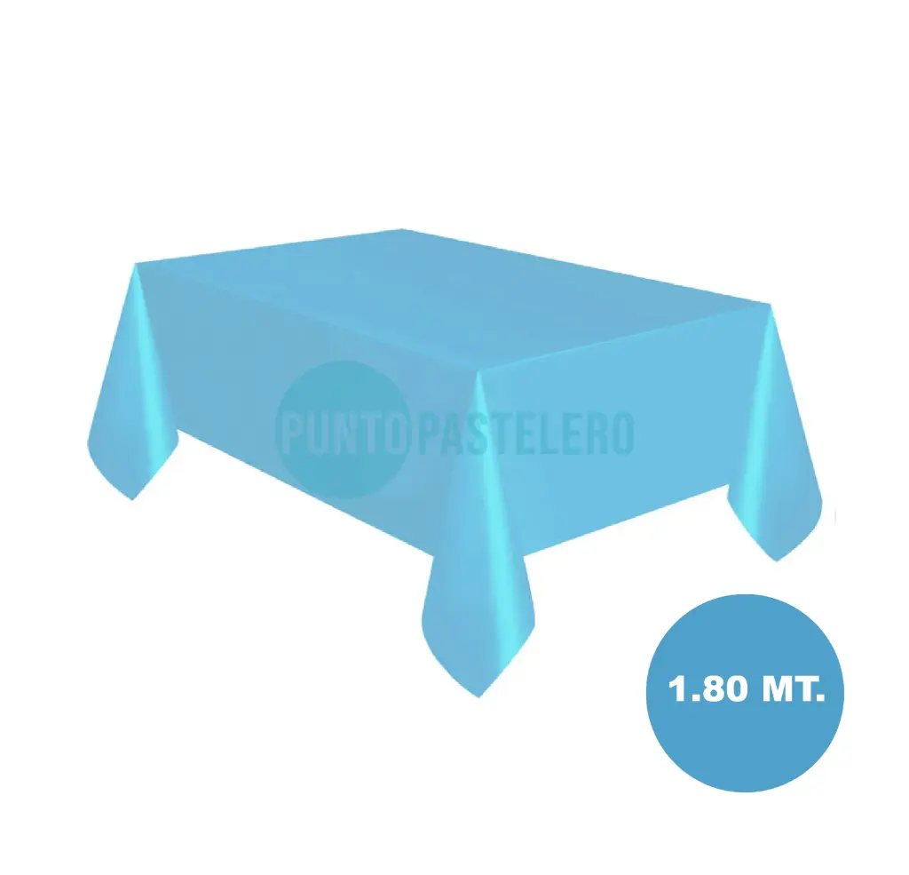 MANTEL PLASTICO RECTANGULAR CELESTE (1.20 X 1.80 MT)
