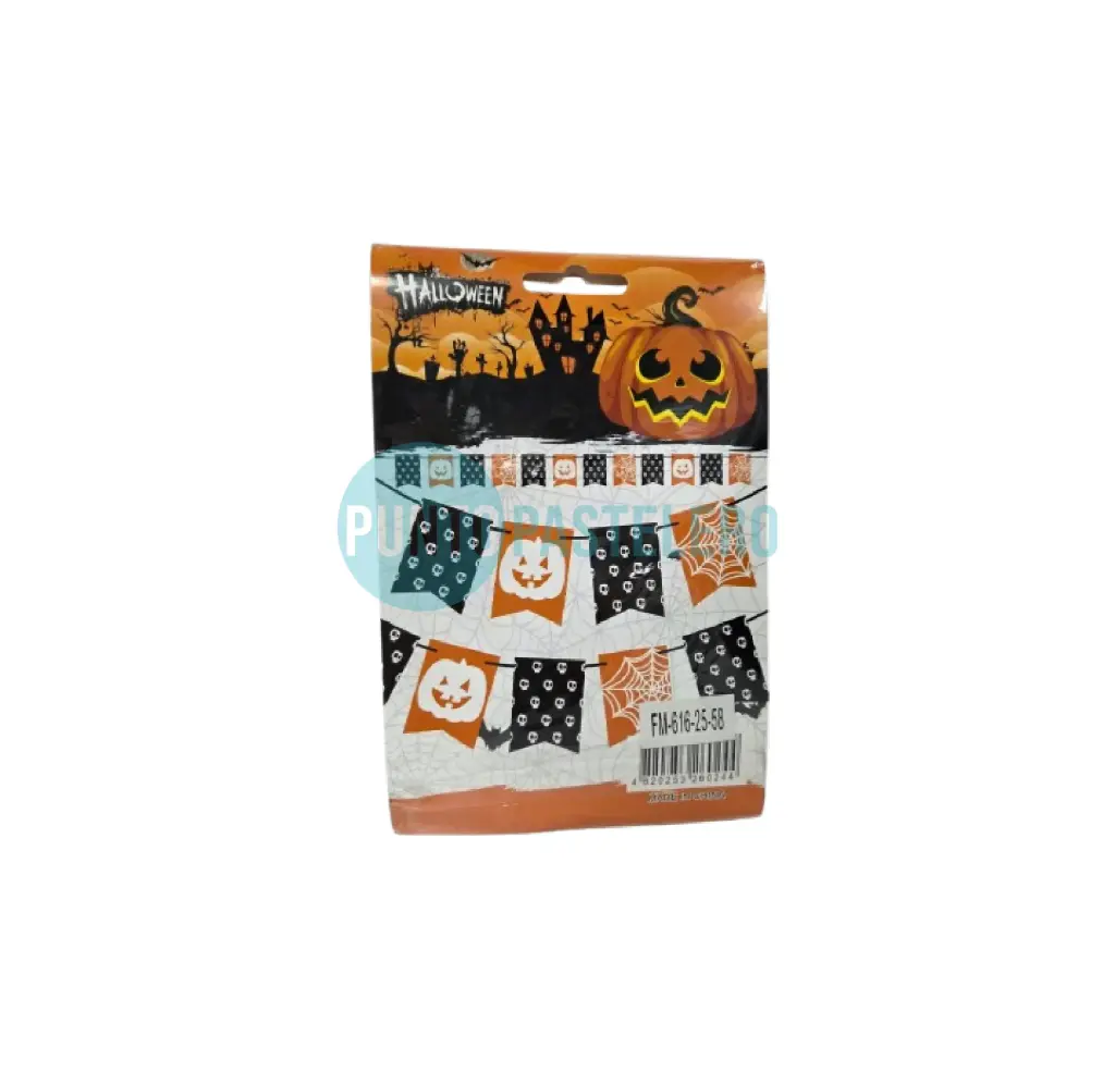 [4820253260244] BANDERIN HALLOWEEN CALABAZA Y CALAVERA