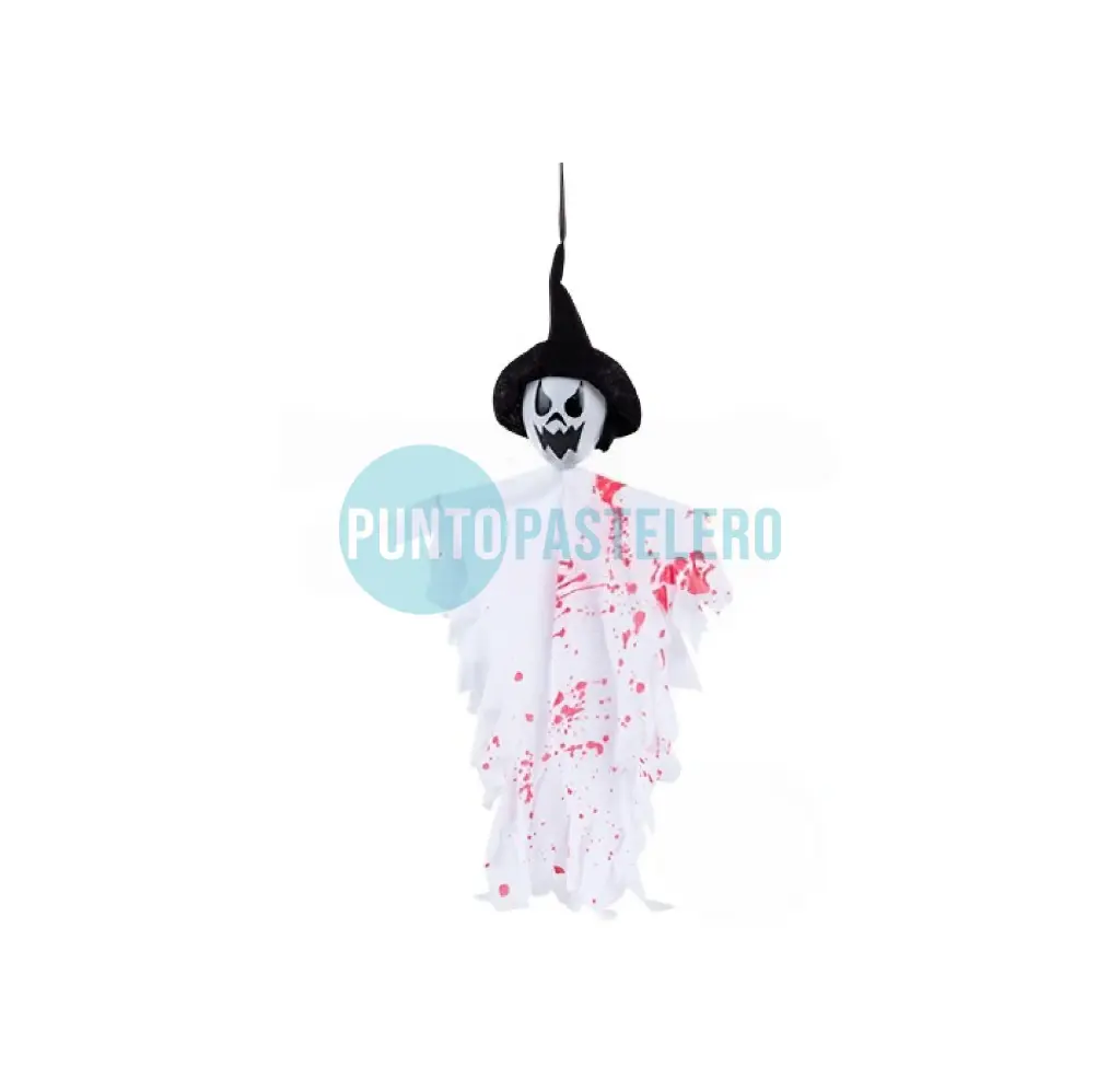 ADORNO COLGANTE FANTASMA ENSANGRENTADO CON MANO (47 CM)