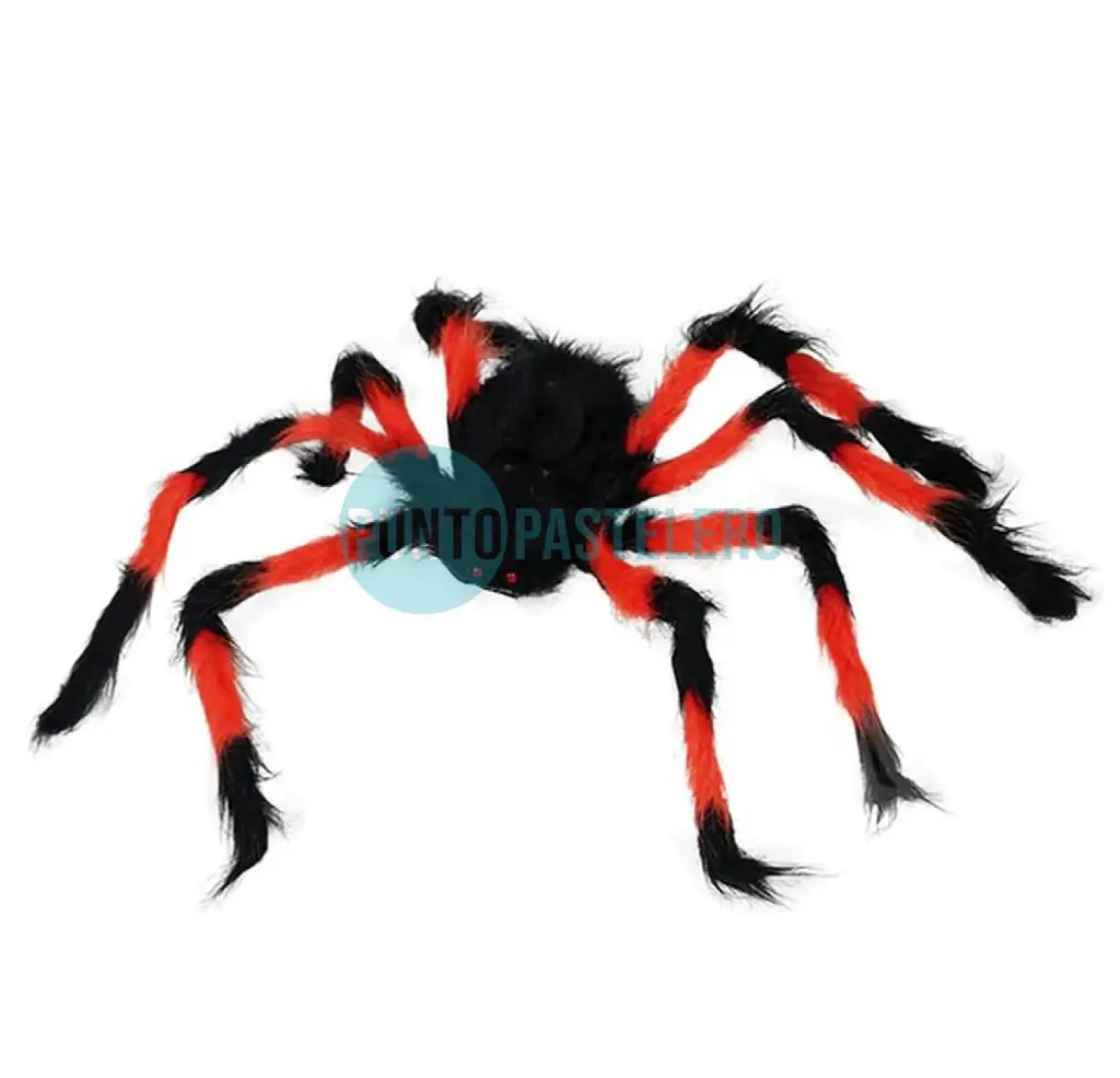 ARAÑA PELUDA NEGRA Y ROJA (20 CM)