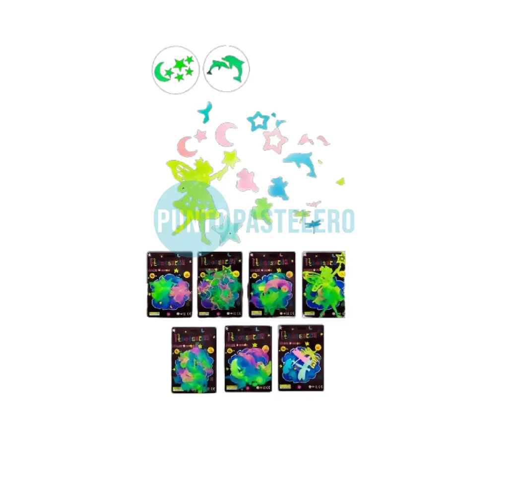 PACK STICKERS FIGURAS FLUORECENTES (MODELOS SURTIDOS)