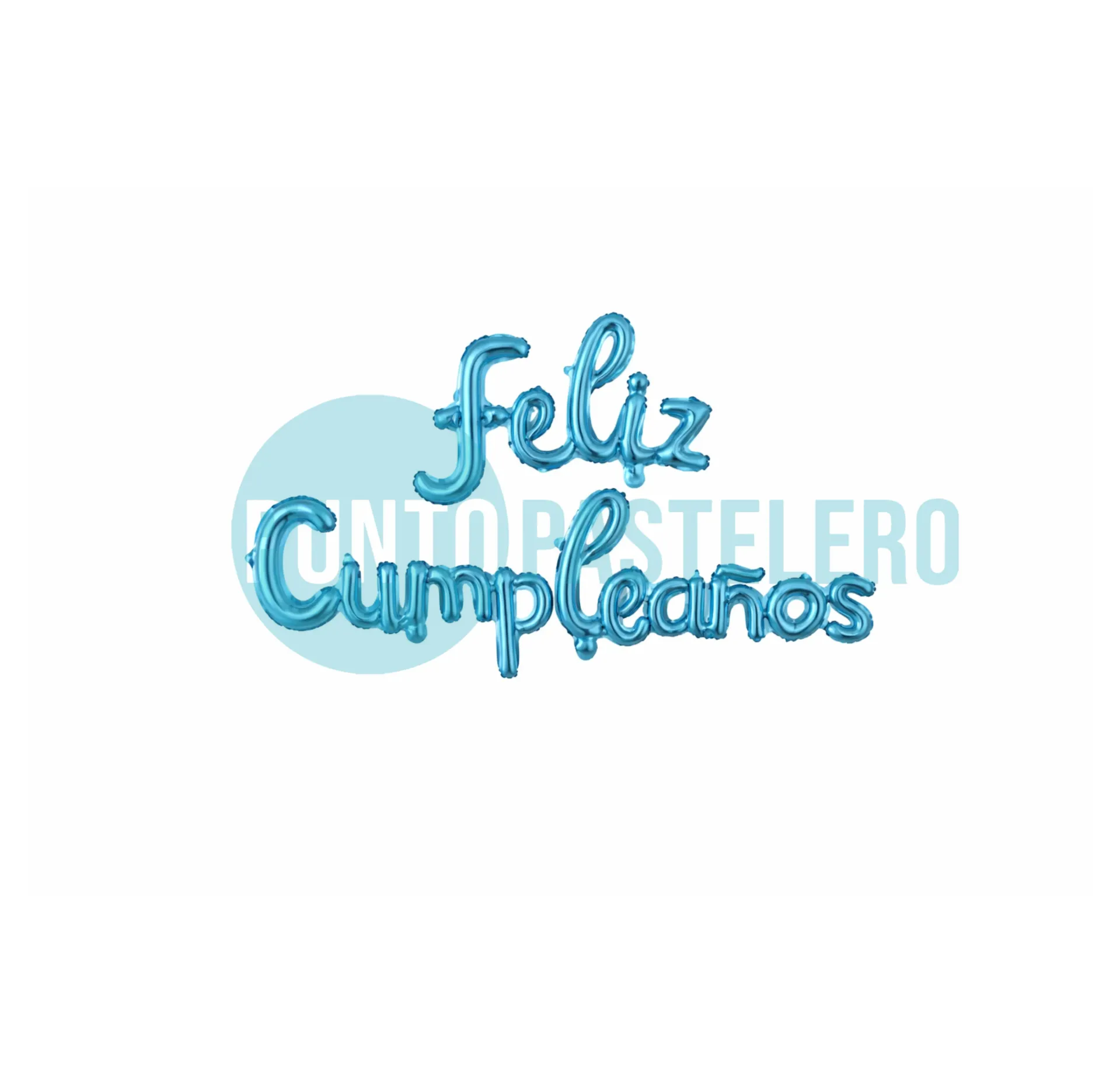 GLOBO METALIZADO "FELIZ CUMPLEAÑOS" CURSIVA CELESTE