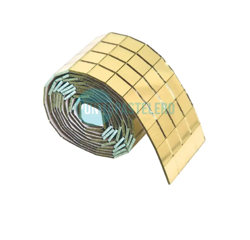 CINTA MOSAICO ESPEJO AUTOADHESIVO DORADO ( 5X5 MM) (4 CM) (1 MT.)