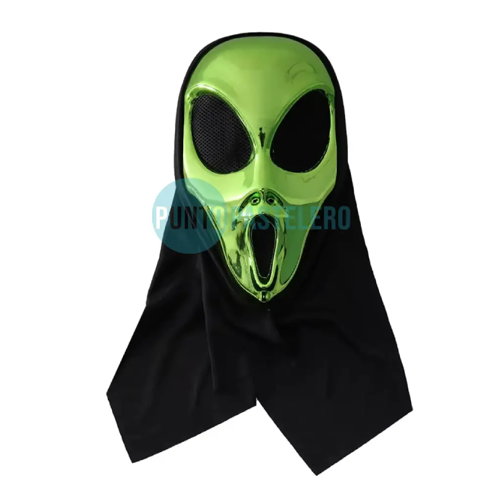 [9125687085216] MASCARA CARETA ALIEN VERDE RIGIDA