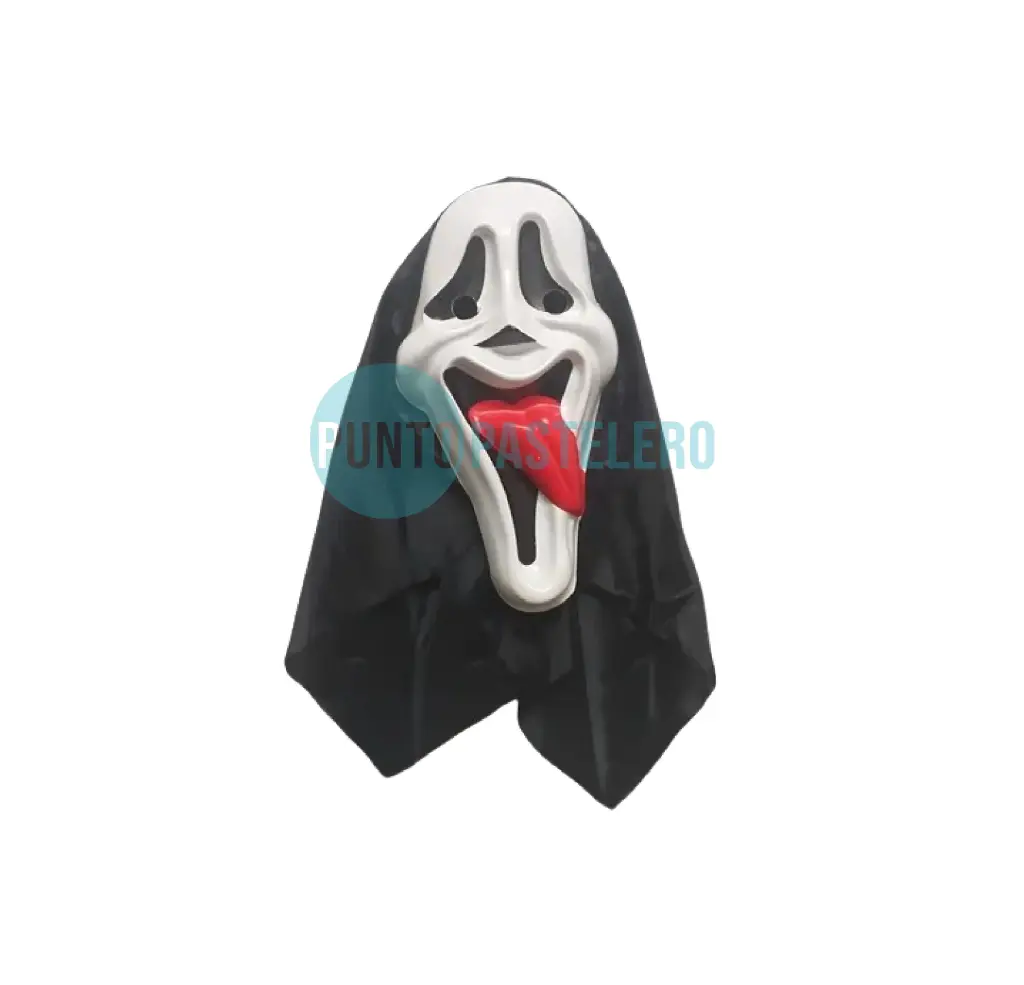 [56000] CARETA MASCARA RIGIDA SCREAM LENGUA CON MANTO