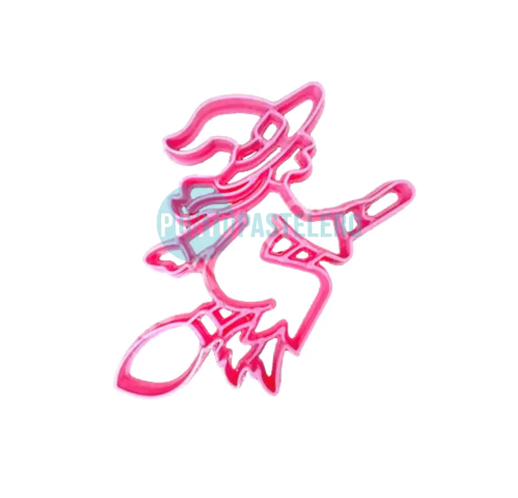 CORTANTE MARCADOR PLASTICO 3D BRUJA CON ESCOBA HALLOWEEN