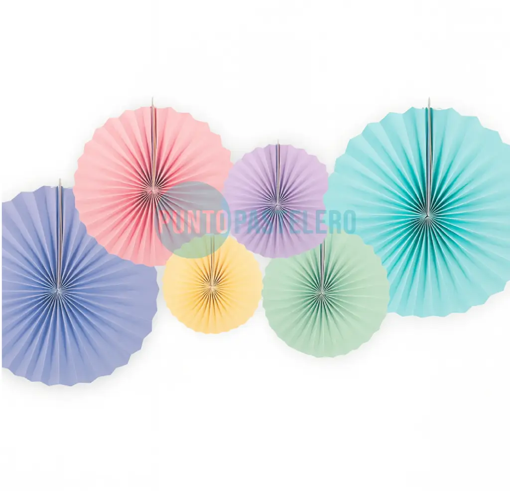 GUIRNALDA KIT ABANICOS PASTEL MULTICOLOR (6 U.)