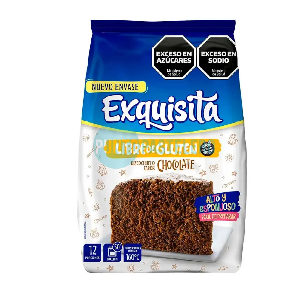 PREMEZCLA BIZCOCHUELO CHOCOLATE EXQUISITA (X 450 GR.) (SIN TACC)