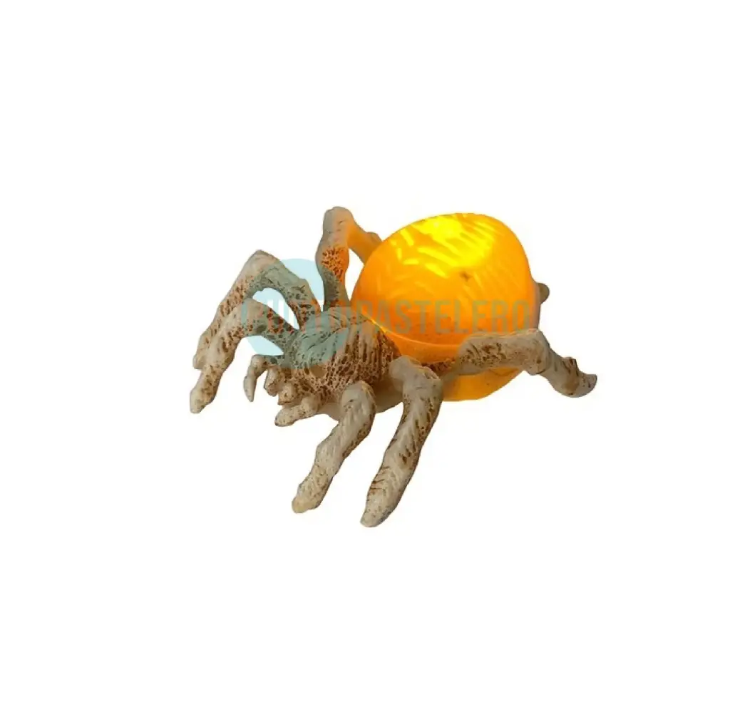 [154250] ADORNO ARAÑA BLANCA TIPO VELA CON LUZ CALIDA