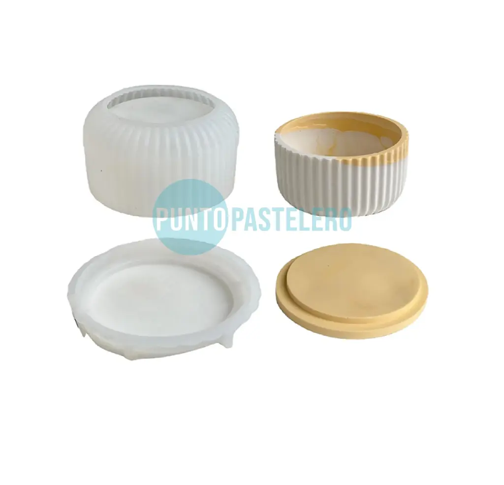 MOLDE SILICONA CARAMELERA RAYADA CON TAPA (PARA RESINA) [B8]