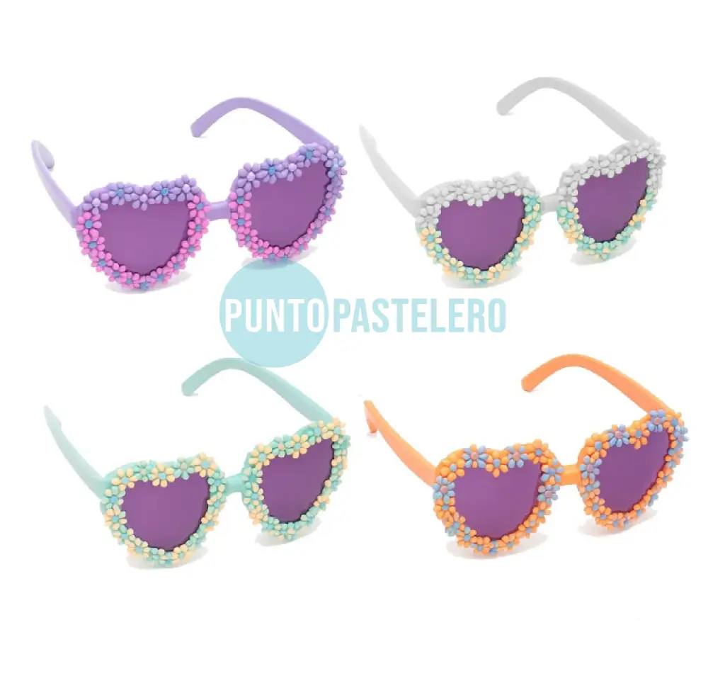 [6902025051408] LENTE CORAZON CON FLORES BICOLOR