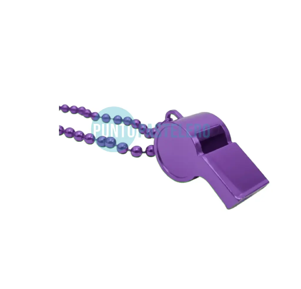 COLLAR METALIZADO VIOLETA CON SILBATO