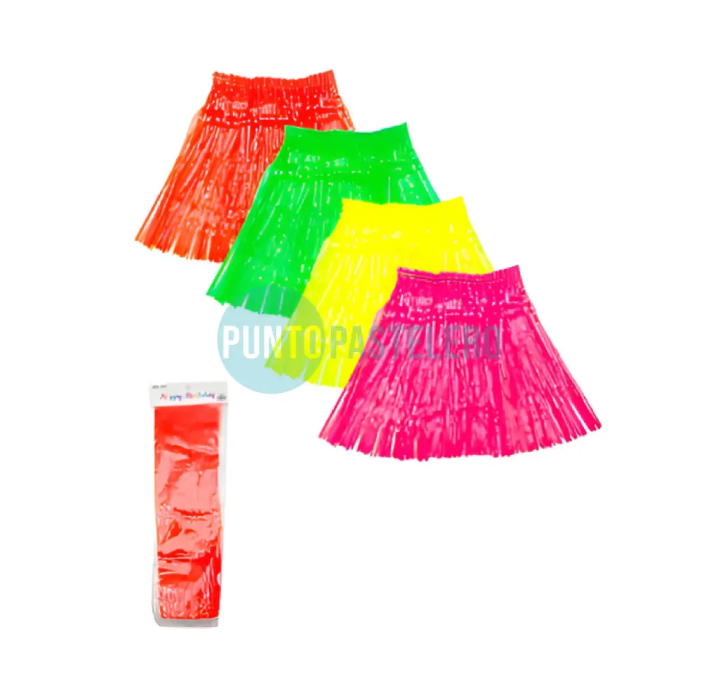 [8034107006711] POLLERA HAWAIANA FLUO (40 CM) (COLORES SURTIDOS)