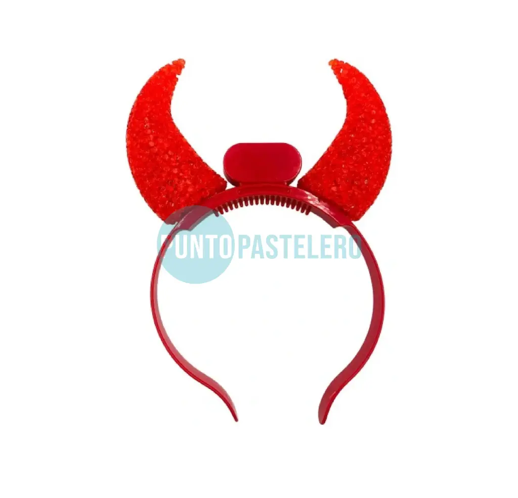 [9123450830087] VINCHA DIABLITO PLASTICA CON STRASS Y LUZ