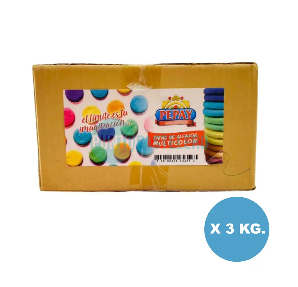TAPITAS DE ALFAJOR COLOR PEPAY (X 3 KG.)