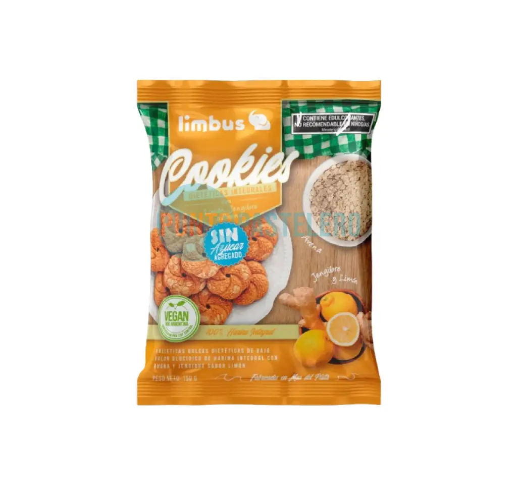 GALLETITAS LIMBO INTEGRALES DE LIMON JENGIBRE Y AVENA (X 150 GR.) (SIN AZUCAR)