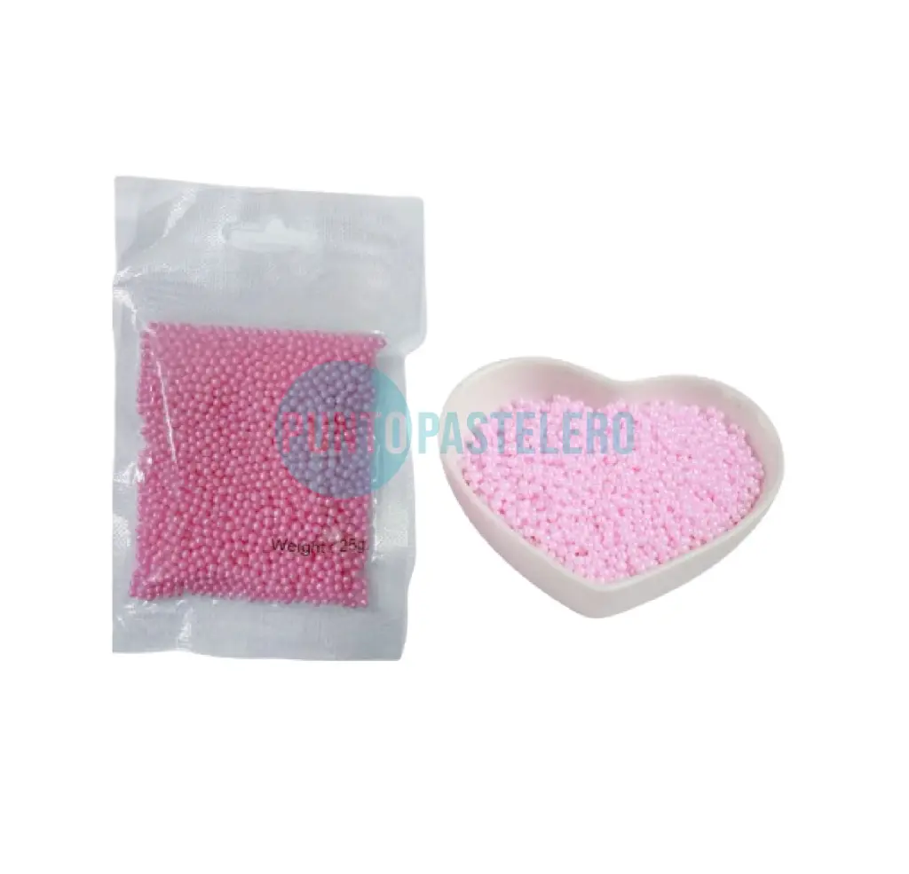 [0036697] PERLAS COMESTIBLES ROSA 2 MM (X 25 GR.)