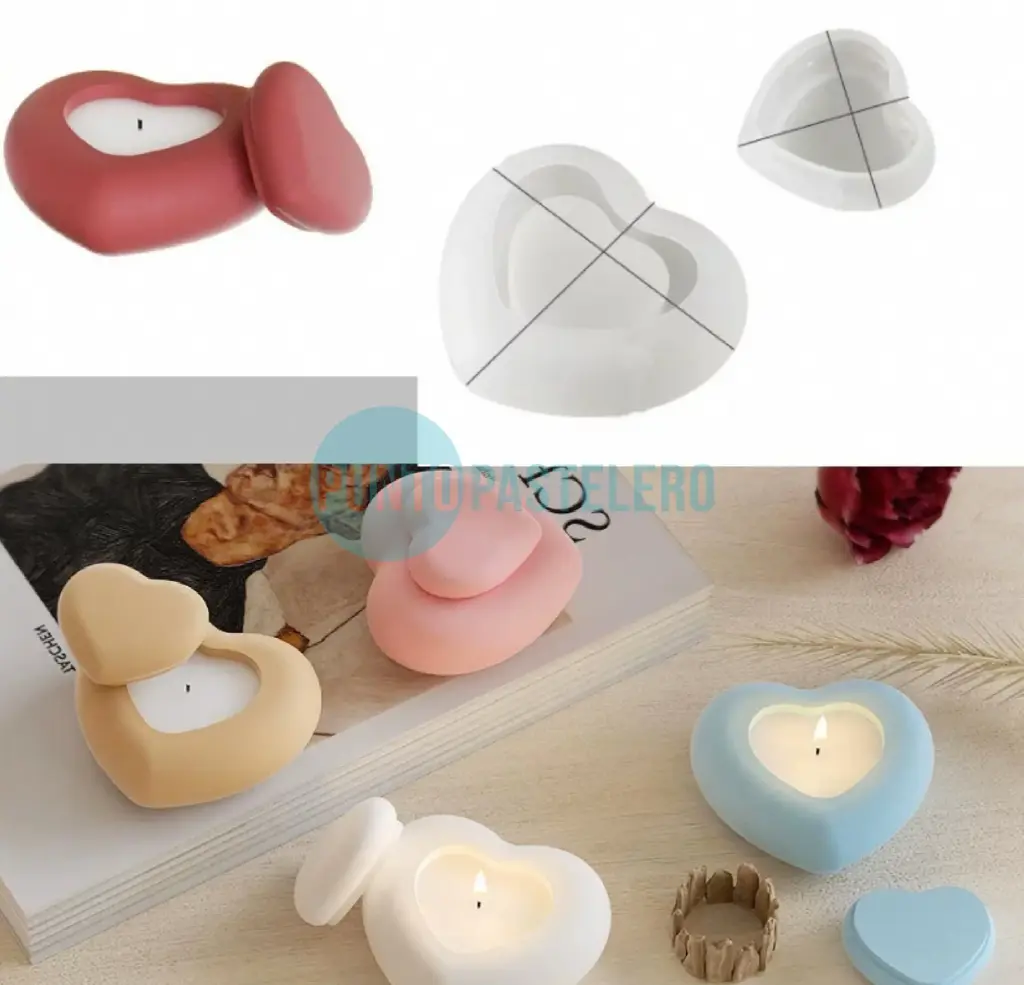 [6789052253032] MOLDE SILICONA PORTA VELA CORAZON (5C5) (PARA VELA) [B8]