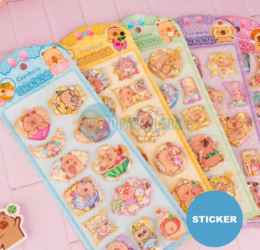 [6975348254160] STICKERS CAPIBARA CON AGUA Y LLAVERO