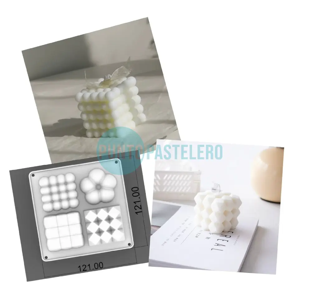 [6981903002114] MOLDE SILICONA PARA VELAS 4 CAVIDADES (PARA VELA) [P]