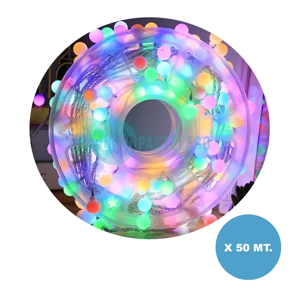 [6992202500065] LUCES MULTICOLOR BOLITA 1.3 MM (240 LED) (X 50 MT.)
