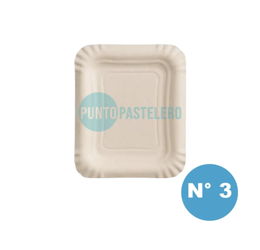[1583] BANDEJA DE CARTON RECTANGULAR N° 3 (19X23 CM) (X 100 U.)