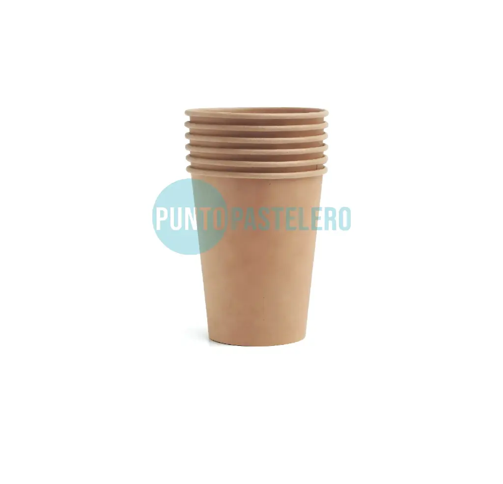 VASO POLIPAPEL KRAFT 240 CC (X 8 U.)
