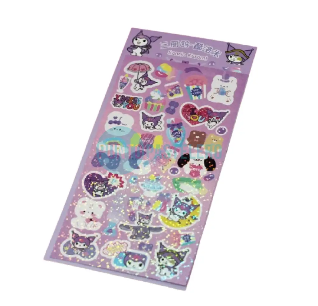 [6985885678909] PLANCHA DE STICKER HELLO KITTY KUROMI HOLOGRAFICOS