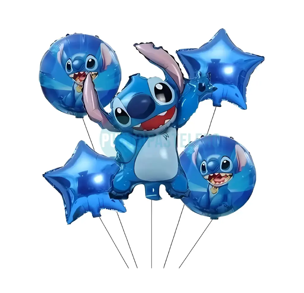 [6901385000057] SET DE GLOBOS LILO Y STITCH (STITCH) (5 PZ)
