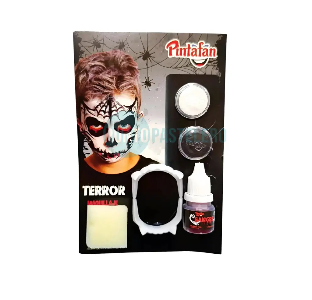 [7798301776016] MAQUILLAJE KIT HALLOWEEN DRACULA CON DIENTES Y SANGRE