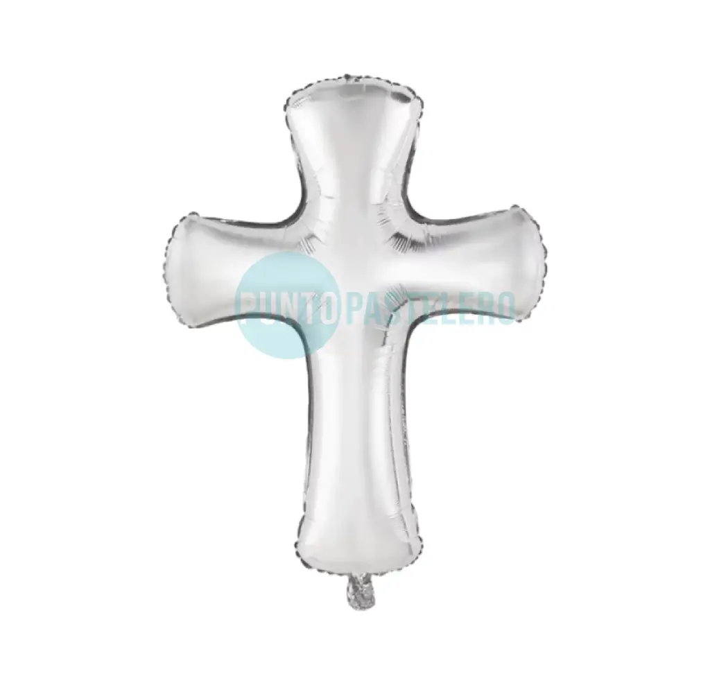 GLOBO CRUZ PLATEADO (75 CM) []