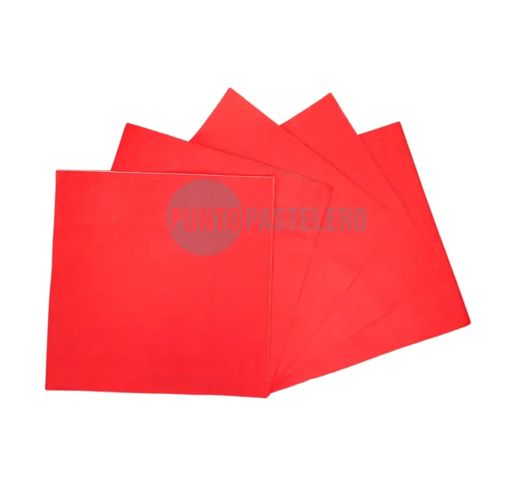 SERVILLETA TISSUE LISA ROJA NAPTRES 32X32 (X 20 U.)