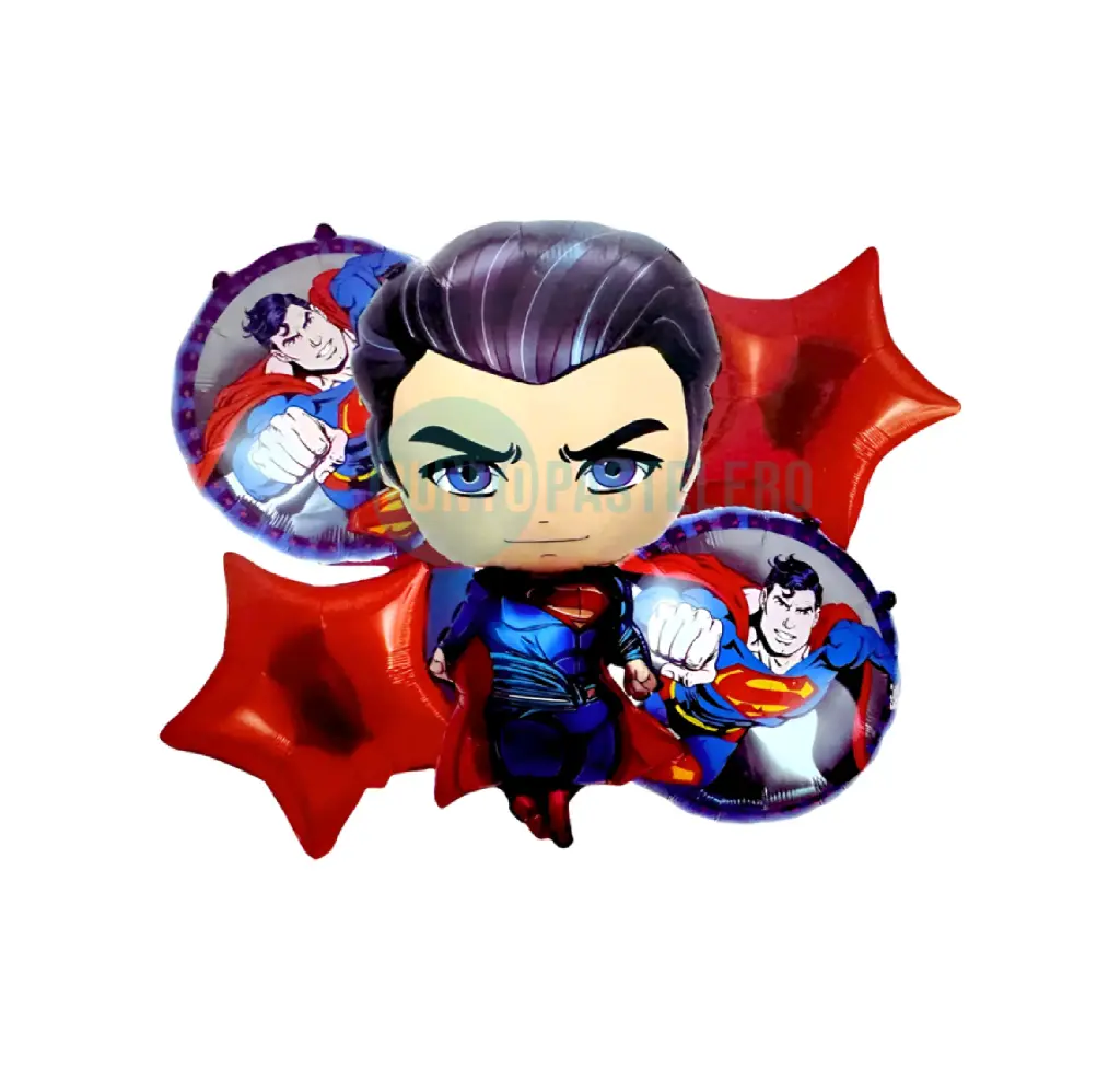 [6901385005625] SET DE GLOBOS METALIZADOS SUPERMAN (5 PZ) 
